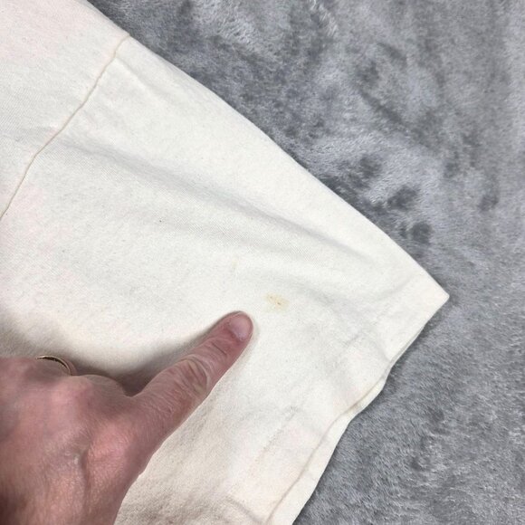 Vintage 90s Pennsylvania Shirt XL Beige San Segal Anvil Single Stitch Wolf Bear - Picture 3 of 12